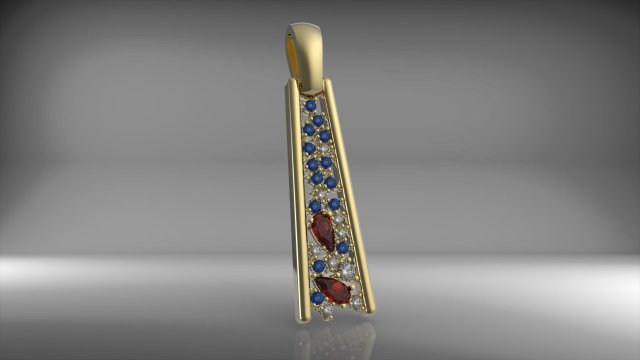 pendant gold gems 3d 3D 打印模型 .c4d .max .obj .3ds .fbx .stl .blend 