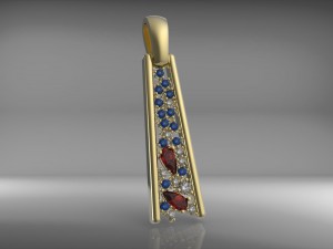pendant gold gems 3d 3D-printmodel