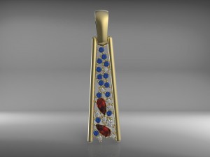 pendant gold gems 3d 3D 打印模型