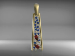 pendant gold gems 3d 3D Print Model