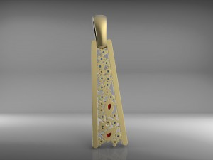 pendant gold gems 3d 3D 打印模型