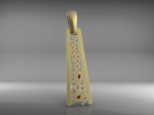pendant gold gems 3d 3D Print Model