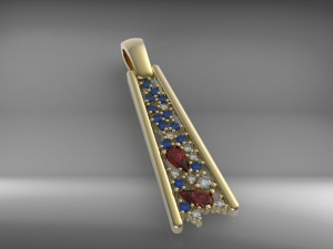 pendant gold gems 3d 3D 打印模型