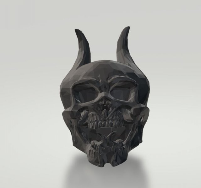 horned skull 3Dモデル .c4d .max .obj .3ds .fbx .stl .blend 