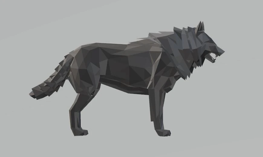 wolf low poly 3D Model .c4d .max .obj .3ds .fbx .stl .blend 
