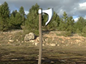 수염난 도끼 3D 모델