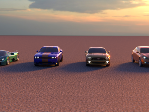 blender american muscle cars pack 3D Model