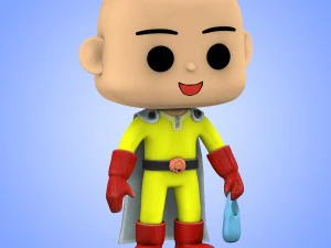 Mini Saitama One Punch Man gro&szlig;er Kopf 3D Modell