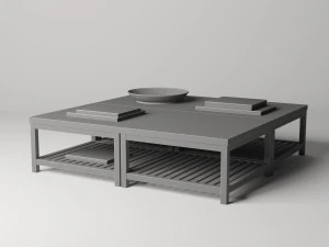 मार्वल स्टोन शीर्ष आयताकार कॉफी टेबल 3D मॉडल