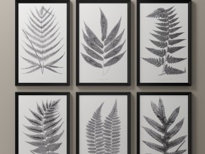 rh posters 1859 english fern print collection - white 3D Model