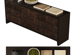 комод wyeth split bamboo з 9 ящиками 3D Модель