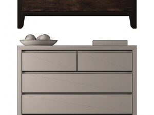 wyeth split bamboo 5 drawer dresser 3D Model