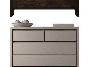 wyeth split bamboo 5 drawer dresser 3D Model