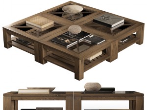 wooden coffee table Modello 3D