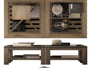 wooden coffee table Modello 3D