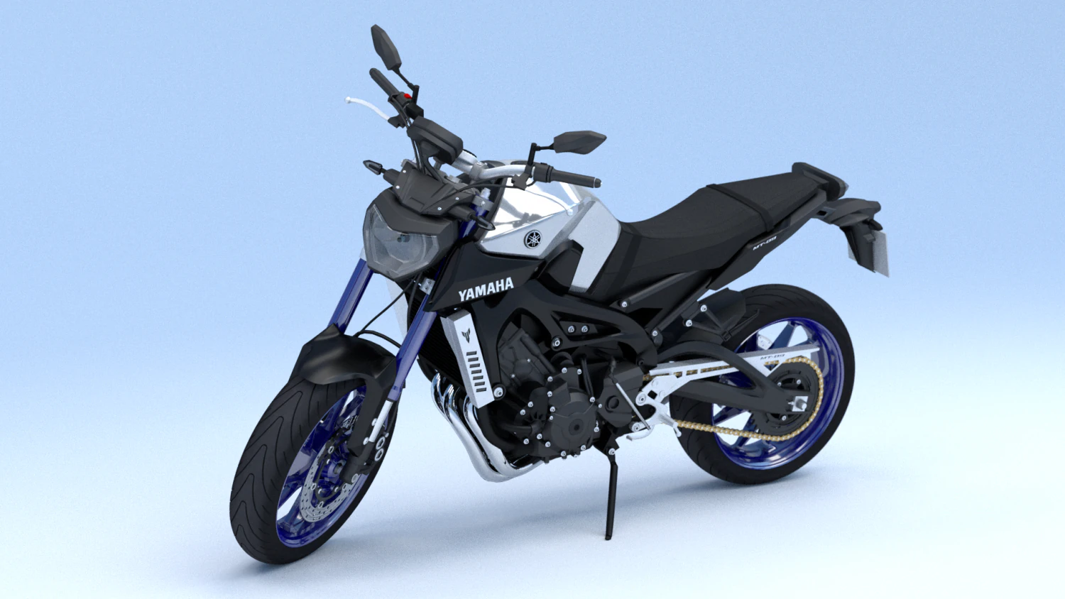 yamaha mt-09 3D Model .c4d .max .obj .3ds .fbx .stl .blend