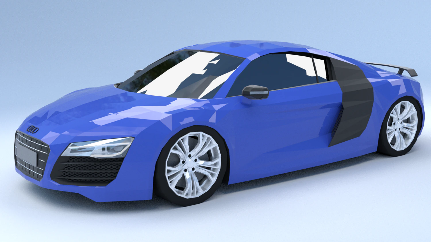 audi r8 low poly 3D Model .c4d .max .obj .3ds .fbx .stl .blend 