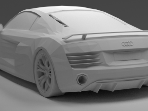 audi r8 low poly Modelo 3D