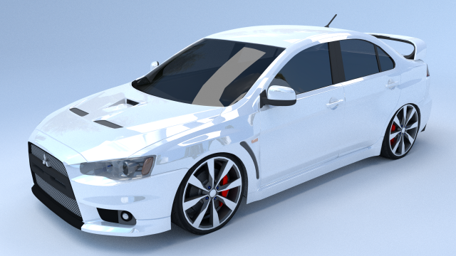 mitsubishi lancer evolution x Modèle 3D .c4d .max .obj .3ds .fbx .stl .blend 