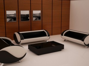 yin yang sofa Modello 3D