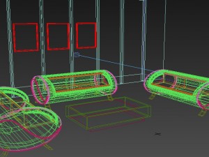 yin yang sofa Modello 3D