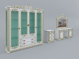 दराजों का चेस्ट साइडबोर्ड तुम्बा 3D मॉडल