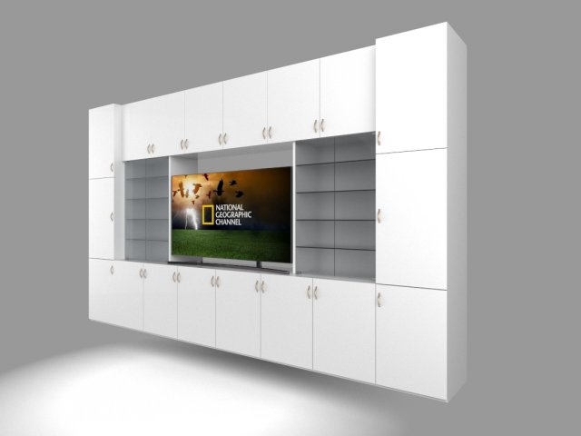 Wall tv stand Modelo 3D .c4d .max .obj .3ds .fbx .stl .blend 