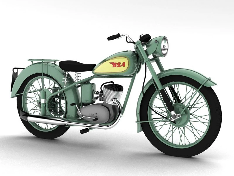 bsa bantam d1 1948 3D Model .c4d .max .obj .3ds .fbx .stl .blend 