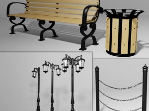 classical street elemenets 3D 모델