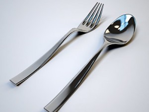 fork and spoon Modello 3D