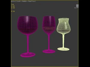 Weingläser 3D Modell