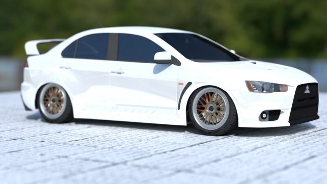 mitsubishi lancer evolution x 3D-Modell .c4d .max .obj .3ds .fbx .stl .blend 