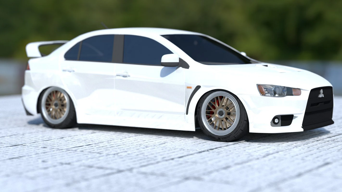 mitsubishi lancer evolution x 3D Model .c4d .max .obj .3ds .fbx .stl .blend 