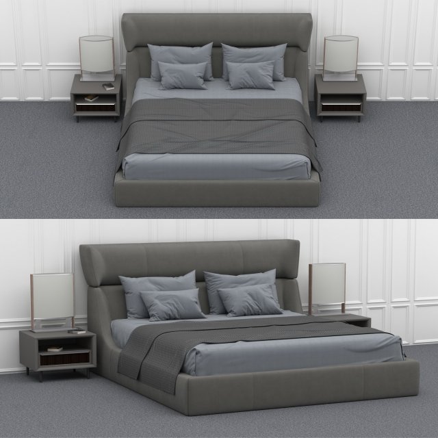 bed 3D Model .c4d .max .obj .3ds .fbx .stl .blend 