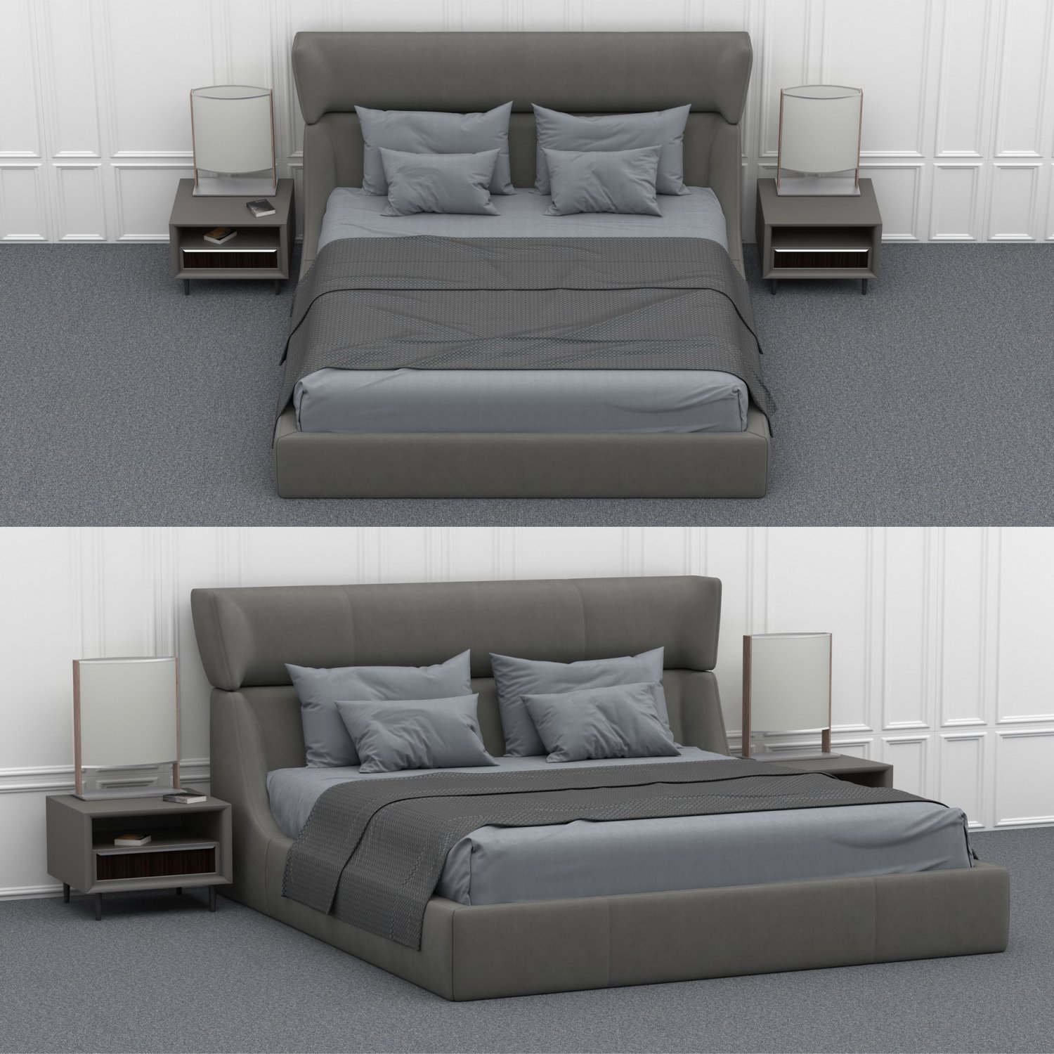 3d models bed. Кровать с 3 мя телками. Marriott Bed models for 3d.