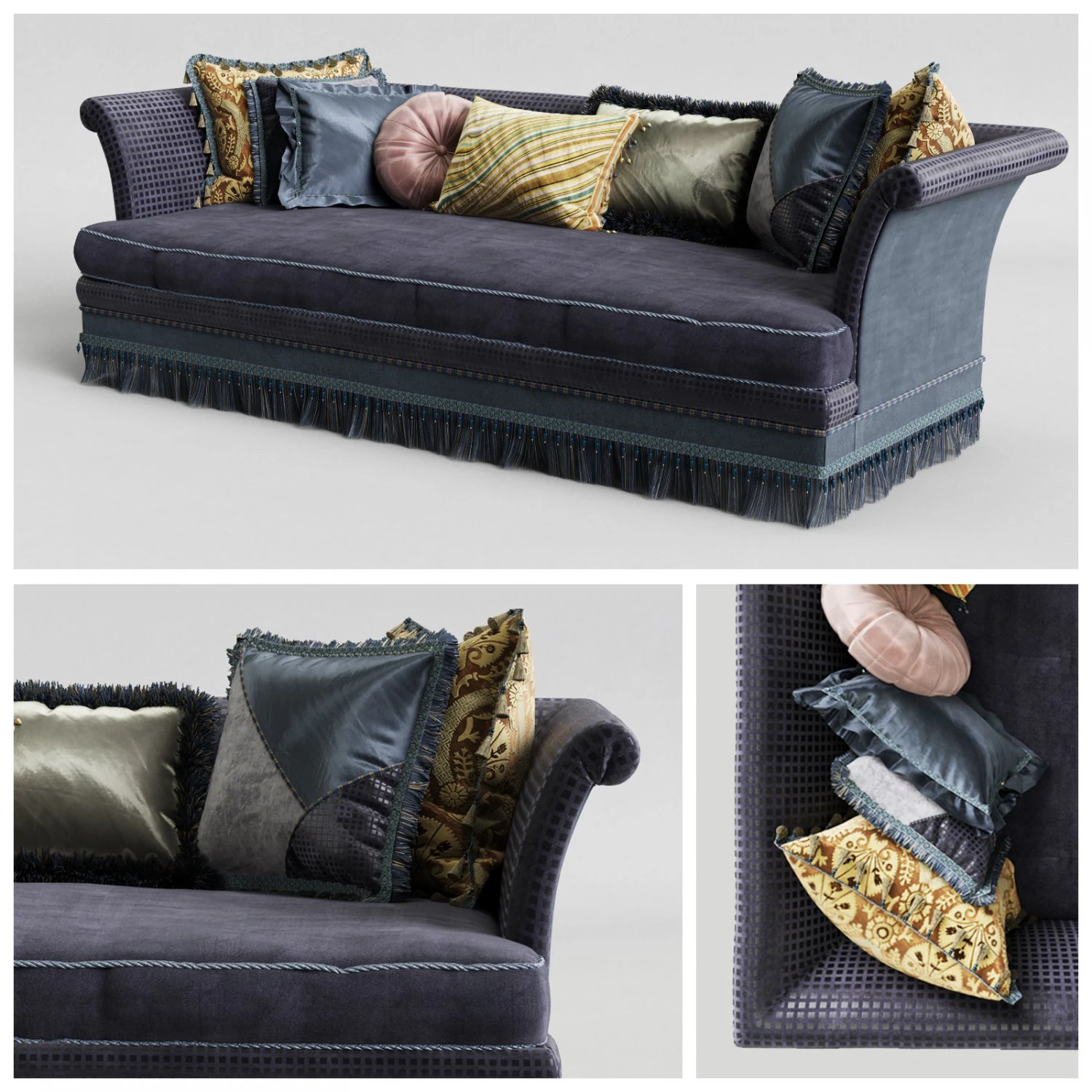 3 seater sofa 3D Model .c4d .max .obj .3ds .fbx .stl .blend 