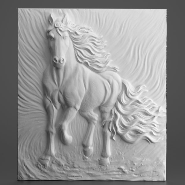 horse gypsum carving 001 Modelo 3D .c4d .max .obj .3ds .fbx .stl .blend 