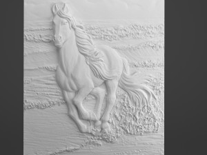 mural horse gypsum carving 002 3D 모델