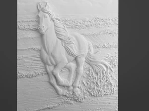 壁画馬石膏彫刻002 3Dモデル