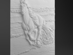 mural horse gypsum carving 002 3D Model
