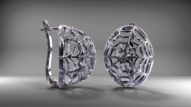 earrings cobwebs 3D Модель .c4d .max .obj .3ds .fbx .stl .blend 