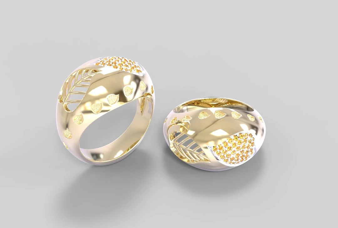 ring with leaves 3D Model .c4d .max .obj .3ds .fbx .stl .blend