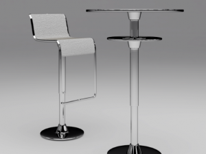 bar high chair and table Model 3D