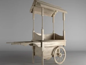 hermoso carrito de flores Modelo 3D