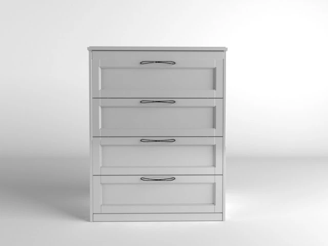 chest of 4 drawers white 3D Model .c4d .max .obj .3ds .fbx .stl .blend 