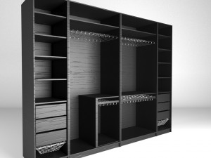 wardrobe black-brown 3D 모델