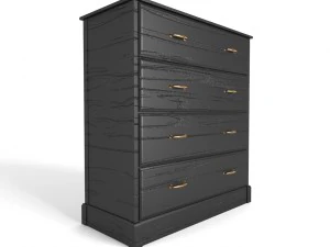 chest of 4 drawers black 3D Model
