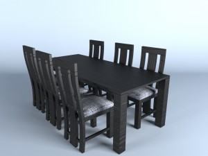 dining table and 6 chairs Modelo 3D