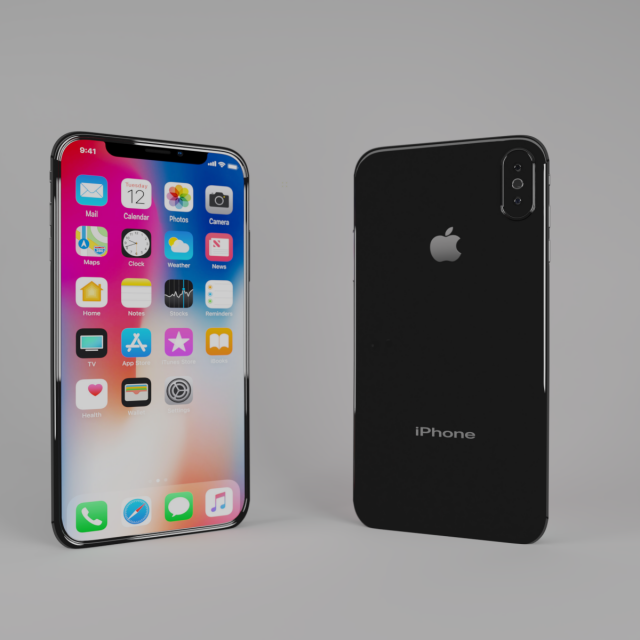 iphonex 3D 模型 .c4d .max .obj .3ds .fbx .stl .blend