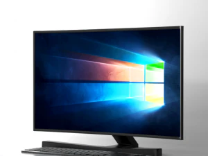 电脑显示器和键盘 3D 模型